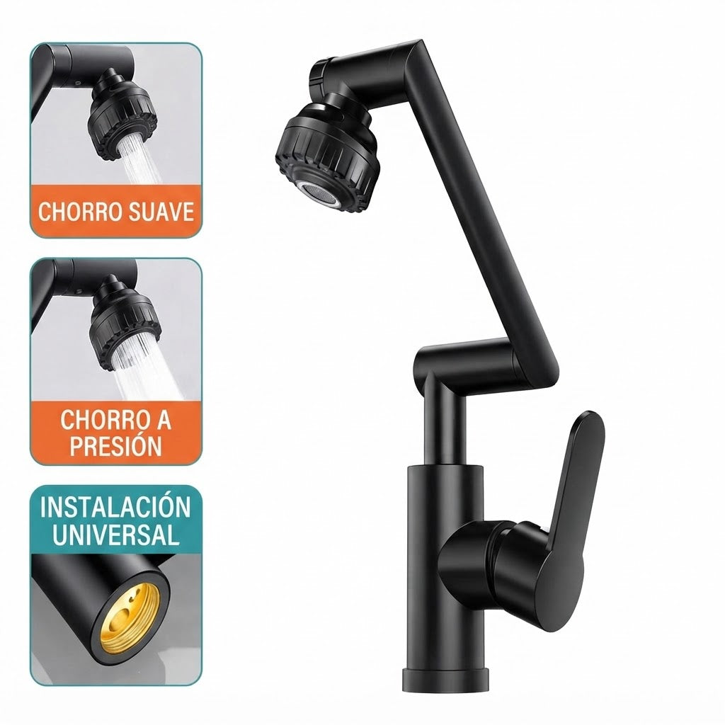 Grifo Cocina Brazo Giratorio Universal
